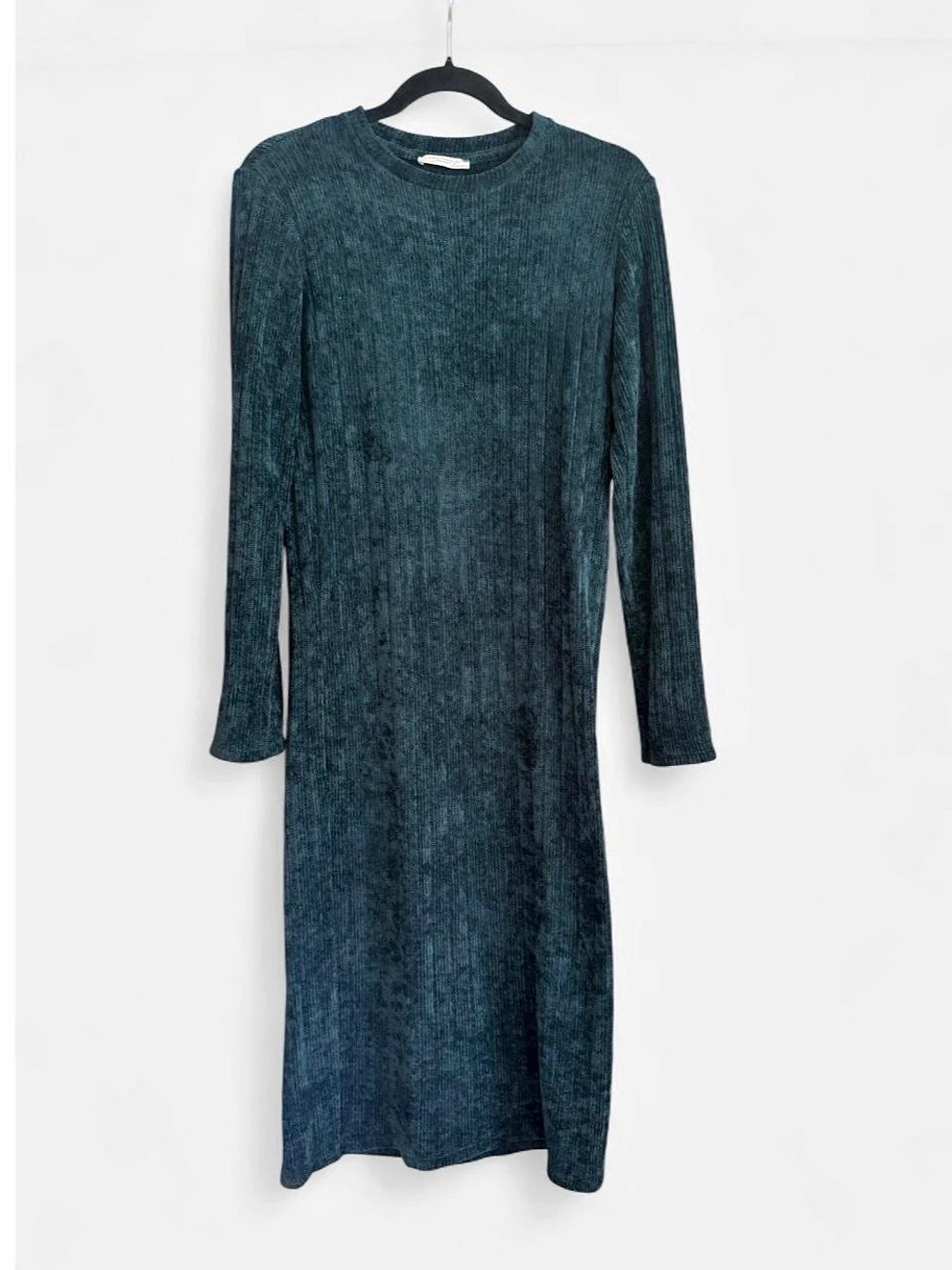 Zara Long Sleeve Dark Green Midi Dress